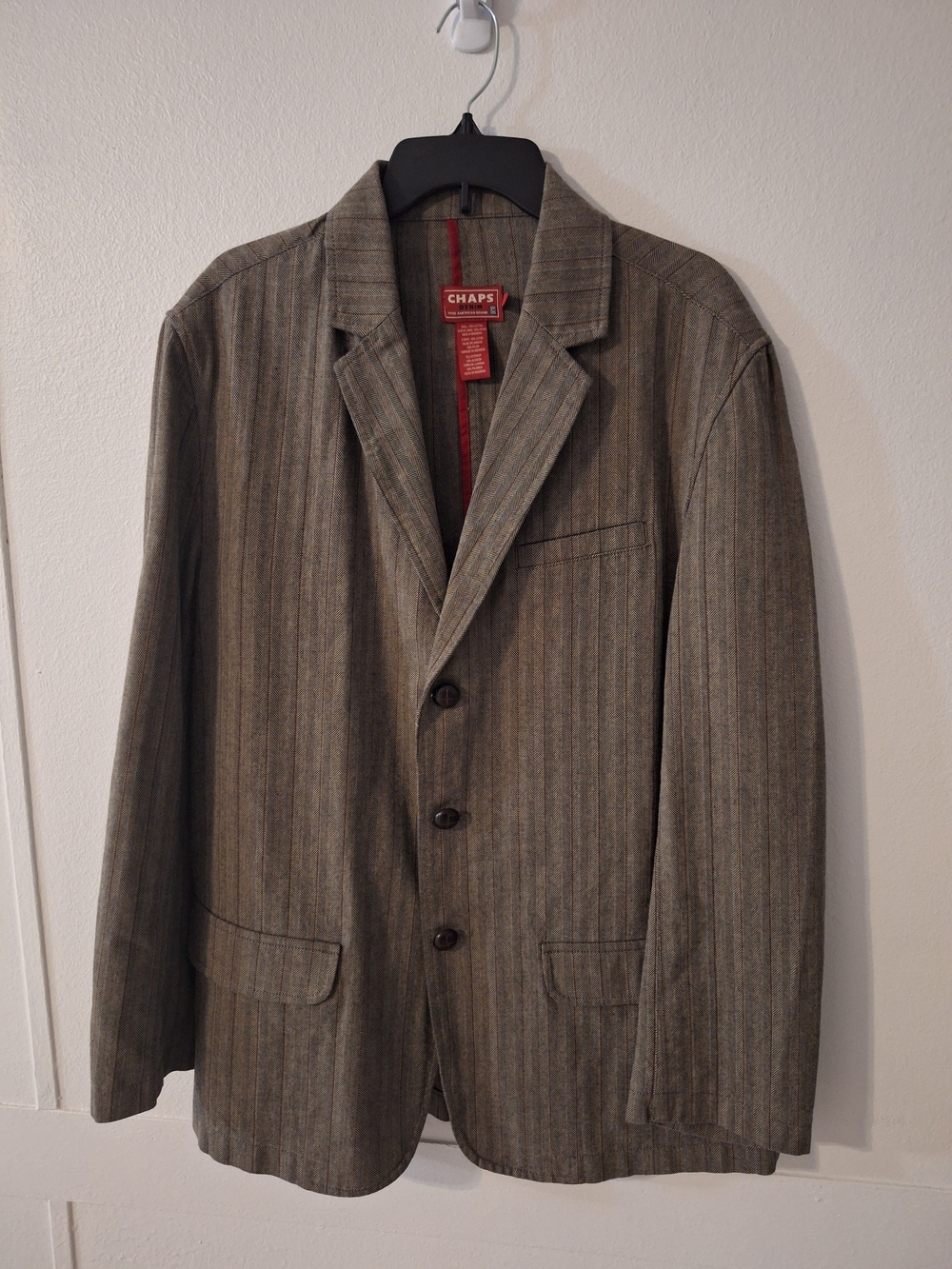 Chaps Men's Brown Pinstripe Sport Coat Blazer